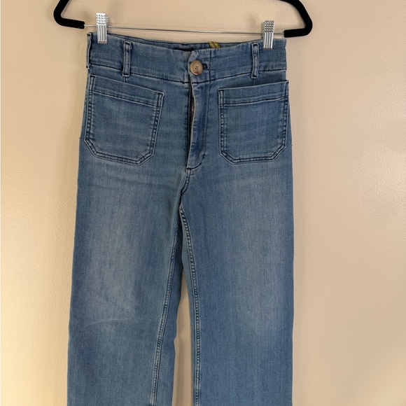 Anthropologie The Colette Crop Wide-Leg Jeans by Maeve Size 28P palms wash - Picture 4 of 15